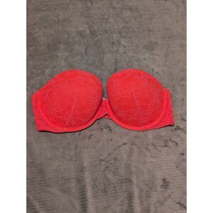 Victoria's Secret size 36C Strapless Push Up Bra Pink Lace